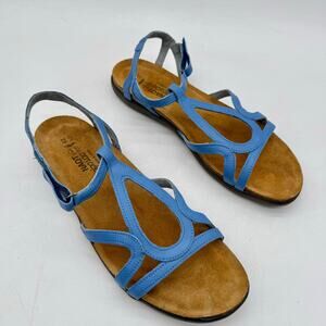 Naot Blue Leather Slingback Walking Sandals Comfort Footbed EU 42